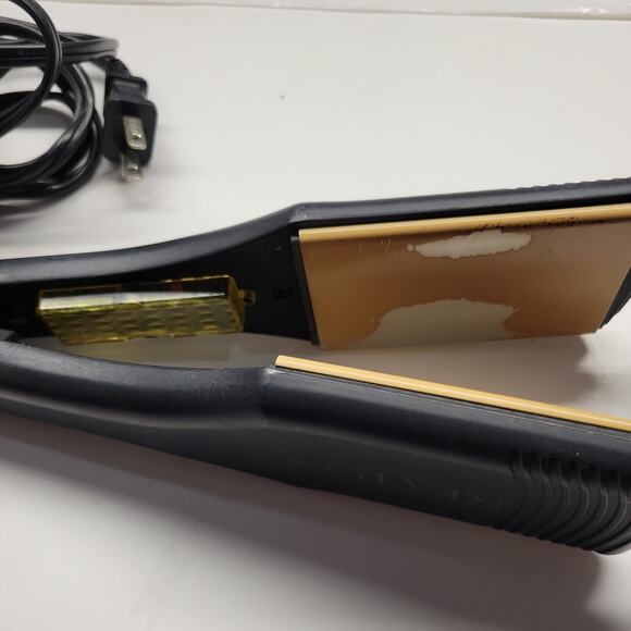 Revlon Essentials Ceramic Flat Iron Hair Straightener Black Gold 2" - Picture 5 of 6